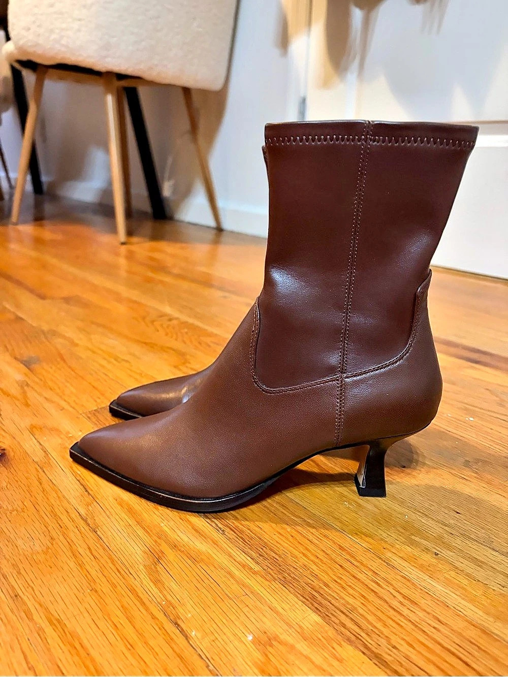 Dolce Vita Pointed Toe Heeled Boots in Brown